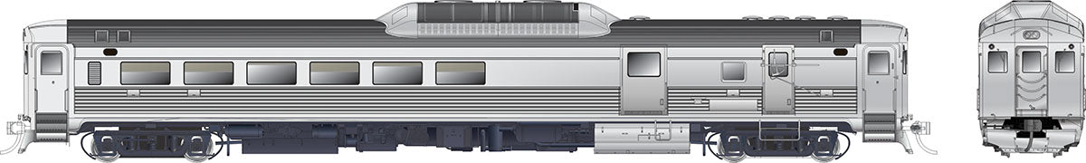 Rapido Trains 16000K HO Undecorated Budd RDC-3 Phase Ic Diesel Locomotive