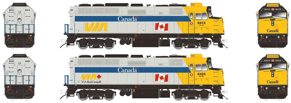 Rapido Trains 80052 HO VIA Rail Canada EMD F40PH-2D Diesel Loco DC #6424