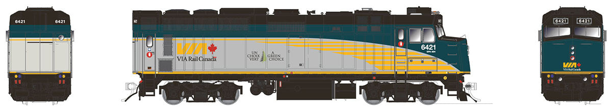 Rapido Trains 82017 HO VIA Rail Canada EMD Rebuilt F40PH-2D Diesel Loco DC #6434