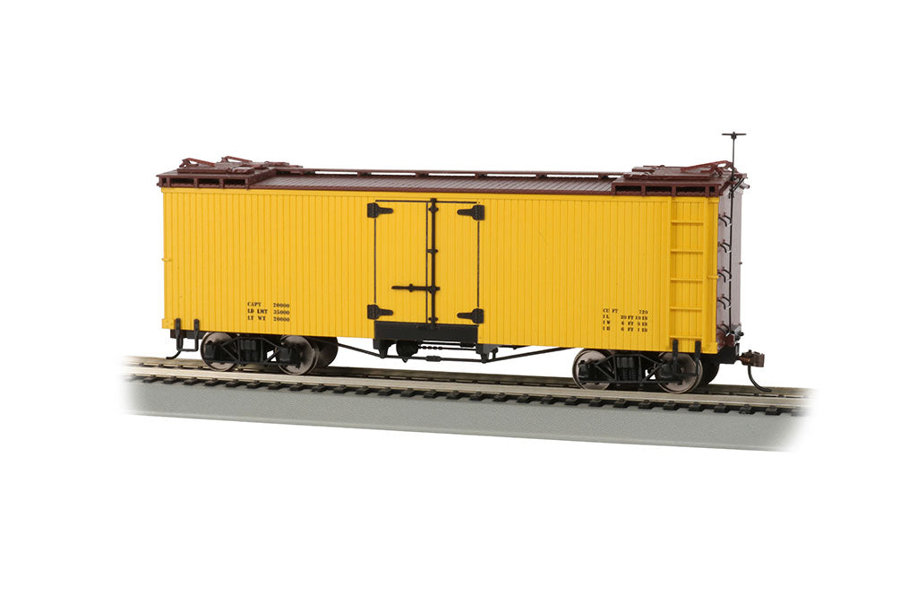 Bachmann 27495 On30 Data Only Yellow with Brown Roof and Ends Reefer