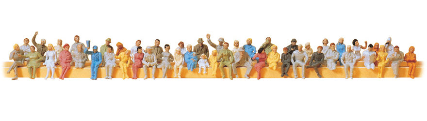 Preiser 14400 HO Seated Passengers for Railway Carriages Figures (Set of 48)