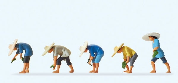 Preiser 10572 HO Working Farmers at the Rice Field #1 Figures (Set of 5)