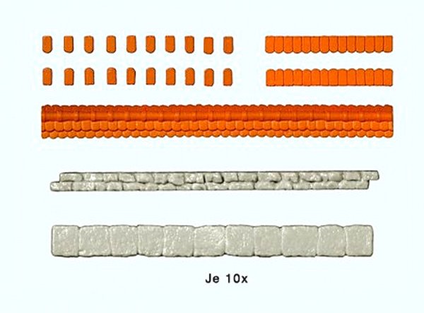 Preiser 18218 HO Parapet Weathering Tiles for Quarrystone Walls Plastic Kit