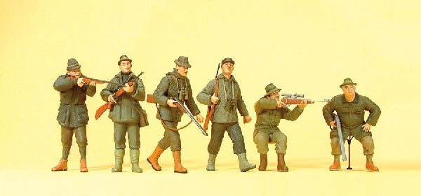 Preiser 10552 HO Huntsmen Figures with Rifles (Set of 6)