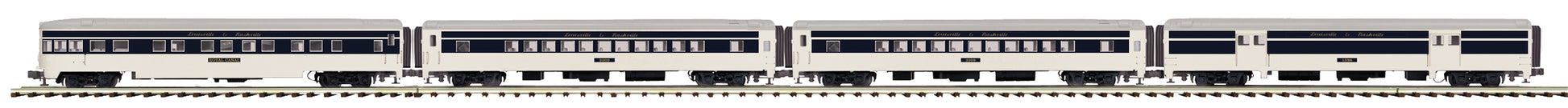 MTH 20-64043 O Louisville & Nashville 70' Ribbed Passenger Car Set (Set of 4)