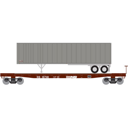 Athearn 24909 N Norfolk Southern 53' GSC TOFC Flat wih 40' Ex-Post Trailer #1