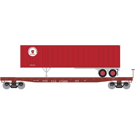 Athearn 24915 N TTX 53' GSC TOFC Flat w/ 40' Pennsylvania RR Ex-Post Trailer