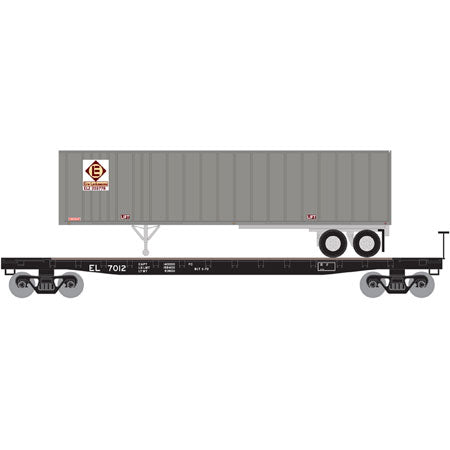 Athearn 24904 N Erie Lackawanna 53' GSC TOFC Flat with 40' Ex-Post Trailer #7012
