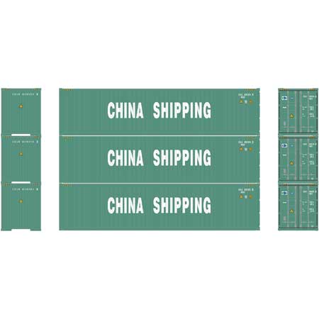 Athearn 24545 HO China Shipping 40' Hi-Cube Container Ready To Run(Set of 3)