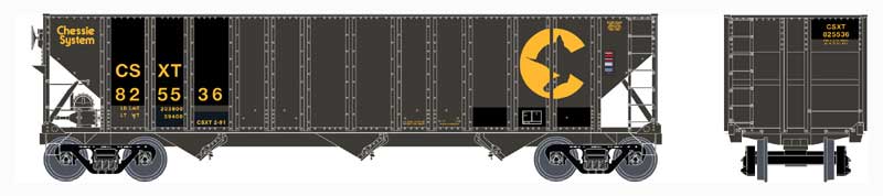 Bowser 42152 HO CSXT Paint Out 100-Ton Hopper #825536