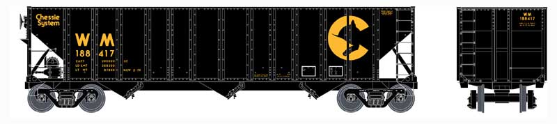 Bowser 42158 HO Western Maryland Chessie 100-Ton Hopper #188024