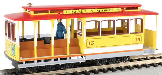 Bachmann 60538 HO Yellow and Red Cable Car with Grip Man