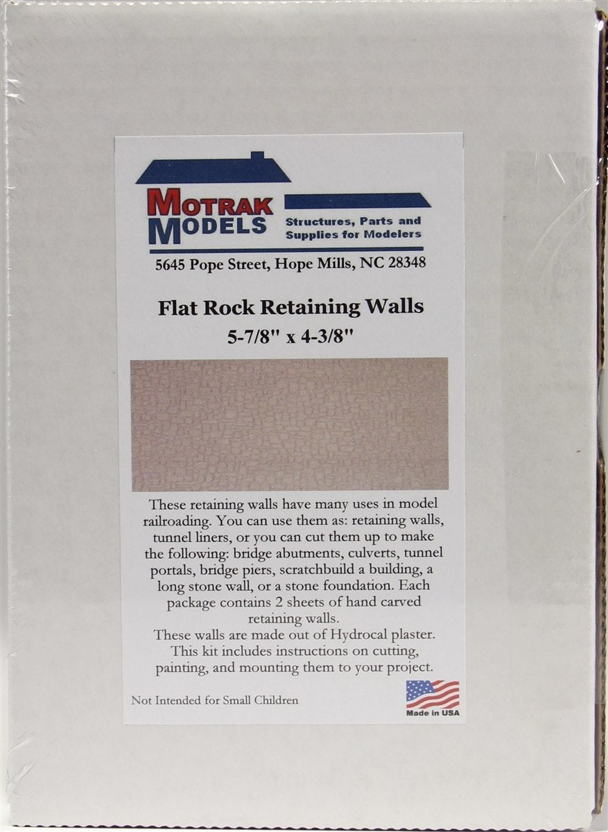 Motrak Models 82002 HO Flat Stone Retaining Walls (Pack of 2)