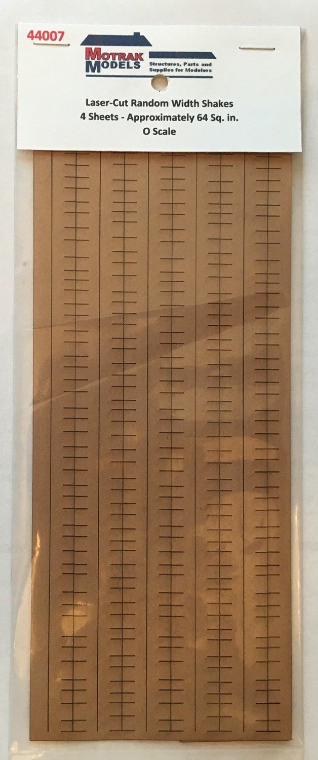 Motrak Models 44007 O Laser Cut Random Width Shake Shingles (Pack of 4