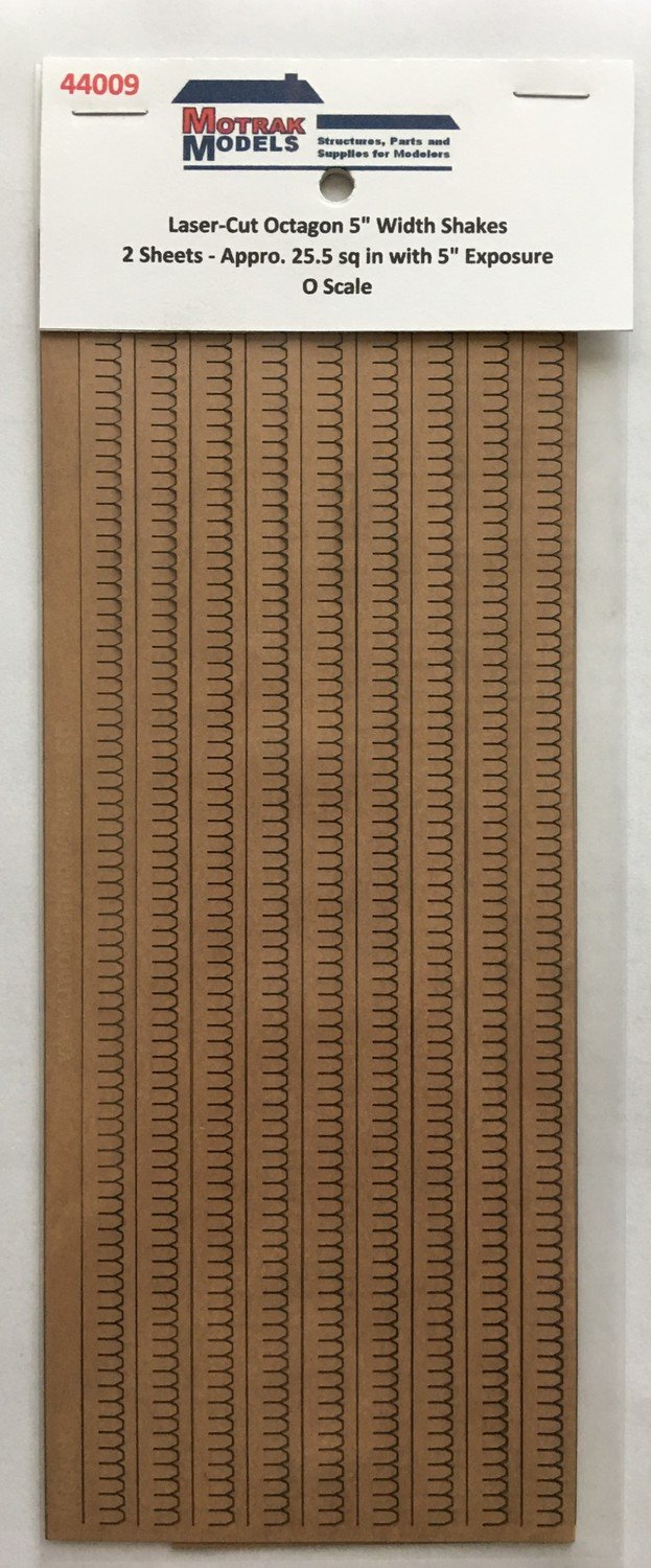 Motrak Models 44009 O Laser Cut 5" Octagon Shake Shingles (Pack of 2)