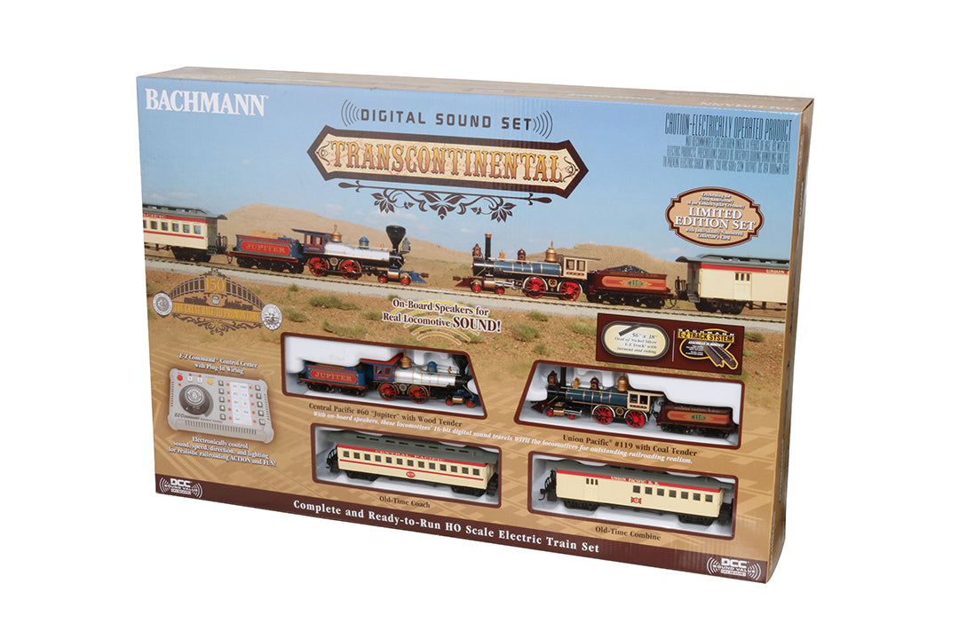 Bachmann 00827 HO Scale Transcontinental Steam Train Set with Digital Sound