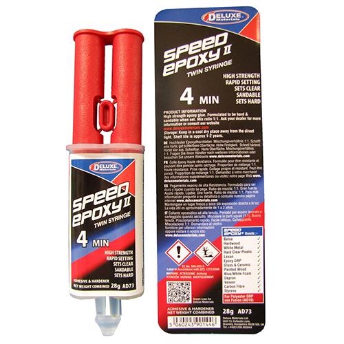 Deluxe Materials AD73 Speed Epoxy II 4 minutes Bond - 28g Syringe