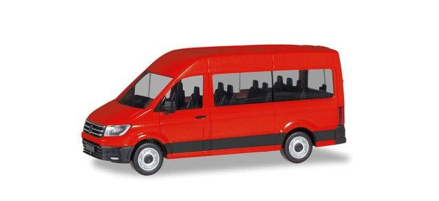 Herpa 094252 HO Volkswagen High Roof Crafter Bus in Red