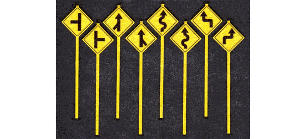 Tichy 3549 S Road Path Warn Sign #2 (Pack of 8)