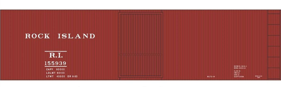 Tichy 10358N N Rock Island 40' Steel Boxcar Decal