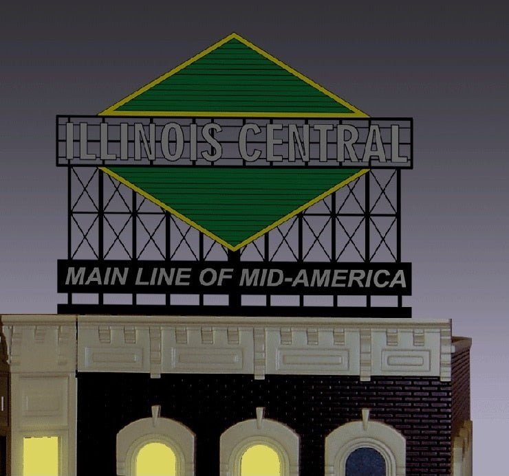 Miller Engineering 883051 HO/O Large Illinois Central Animated Neon Billboard