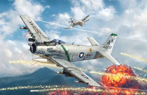 Italeri 2788 1:48 Skyraider A-1H Fighter s Military Aircraft Plane Model Kit