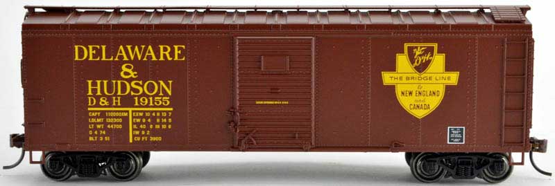 Bowser 41774 HO Delaware and Hudson 40' Steel Side Box Car Ready To Run #19205