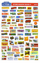 City Classics 501-9 HO Store Window Signs #1