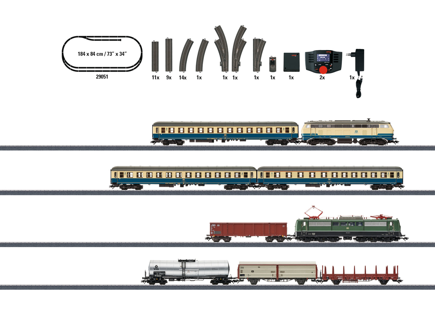 Marklin 29051 HO DB Double Digital Electric Starter Train Set