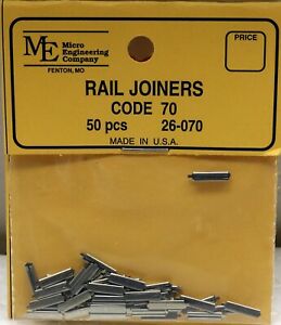 Micro Engineering 26-070 Code 70 Nickel Silver Slide-on Rail Joiners(Pack of 50)