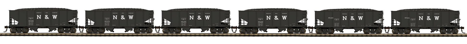 MTH 80-90105 HO Norfolk & Western USRA 55-Ton Steel Twin Hopper Car (Pack of 6)