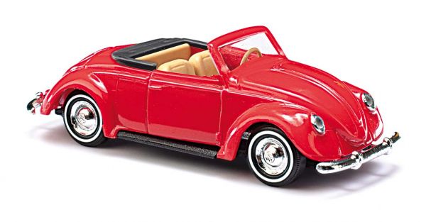 Busch 46723 HO 1949 Volkswagen Top Down Red Beetle Convertible Scale Model Car