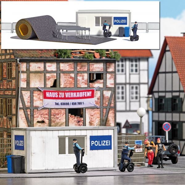 Busch 7868 HO Police Station with Segways Miniature Scene