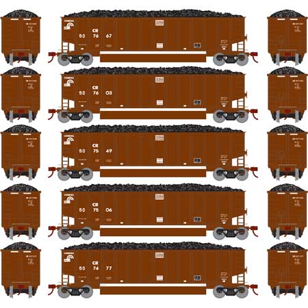 Athearn 25007 N Conrail Bethgon Coalporter with Load #1 (Pack of 5)