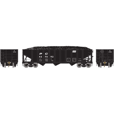 Athearn 70270 HO Penn Central 40' 3-Bay Ribbed Hopper with Load #457093