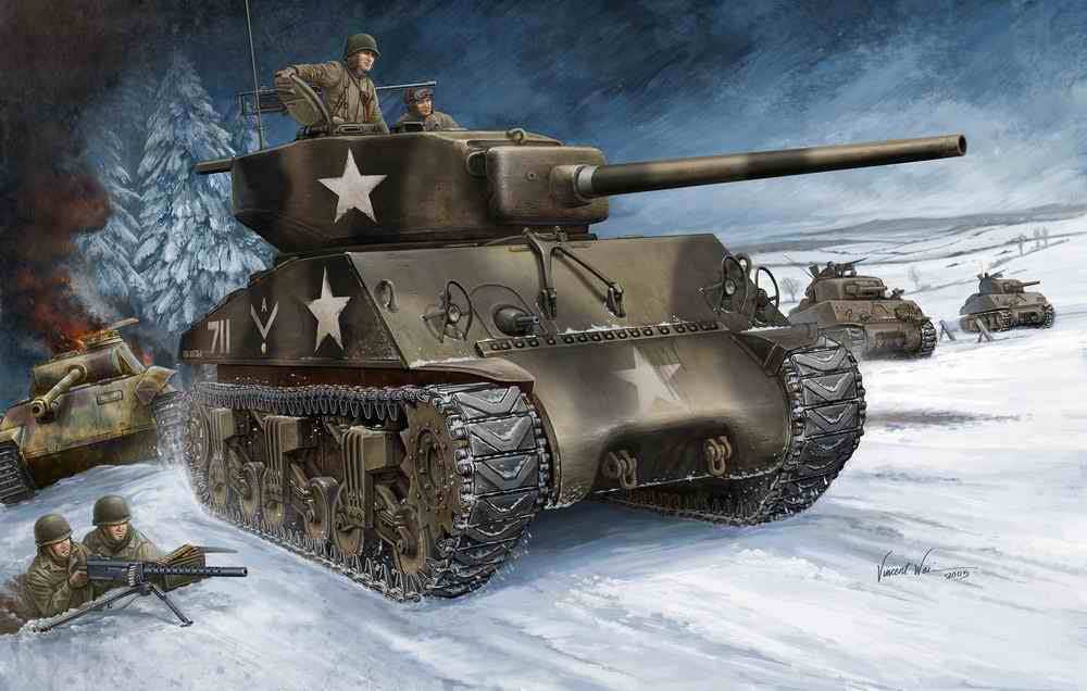 Hobby Boss s 84805 1:48 U.S M4A3 W Building Military Tank Model Kit