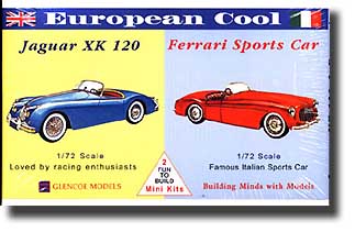 Glencoe 3604 1:72 European Cool Minis - Jaguar XK 120 & Ferrari
