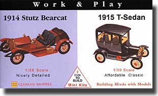 Glencoe 3607 1:56 Work & Play - 1914 Stutz Bearcat & 1915 Ford T-Sedaen
