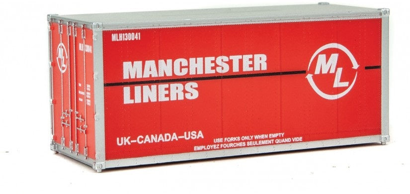 Walthers 949-8656 HO Manchester Liners 20' Smooth-Side Container Ready to Run