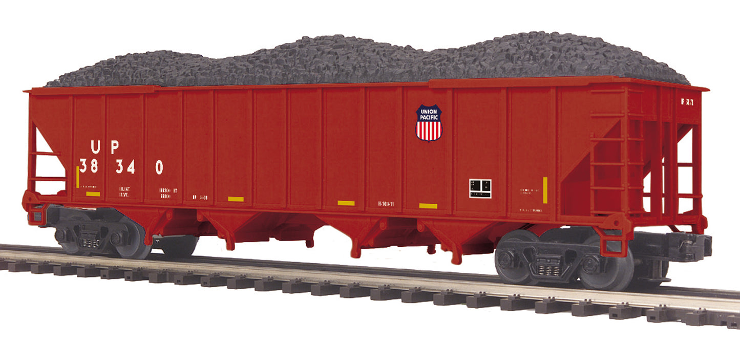 MTH 20-97888 O Union Pacific 4-Bay Hopper Car with Coal Load #38340