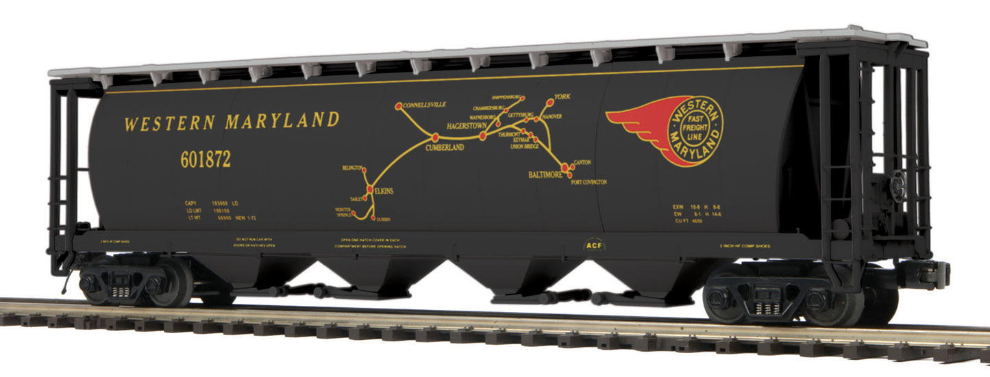 MTH 20-97891 O Western Maryland Premier 100 Ton Hopper Car #601872
