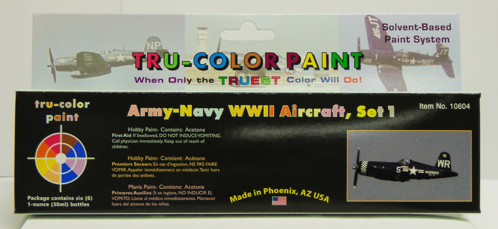 Tru-Color 10604 ANA Army-Navy WWII Aircraft Colors Set #1 1oz. Bottle (Set of 6)