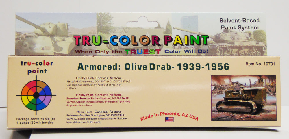 Tru-Color 10701 1oz/30ml 1939-1955 Olive Drab & Detail Colors Set (Pack of 6)