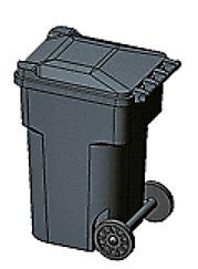 Hi-Tech Details 8010 HO 96-Gallon Black Wheeled Trash & Recycling Bin Kit