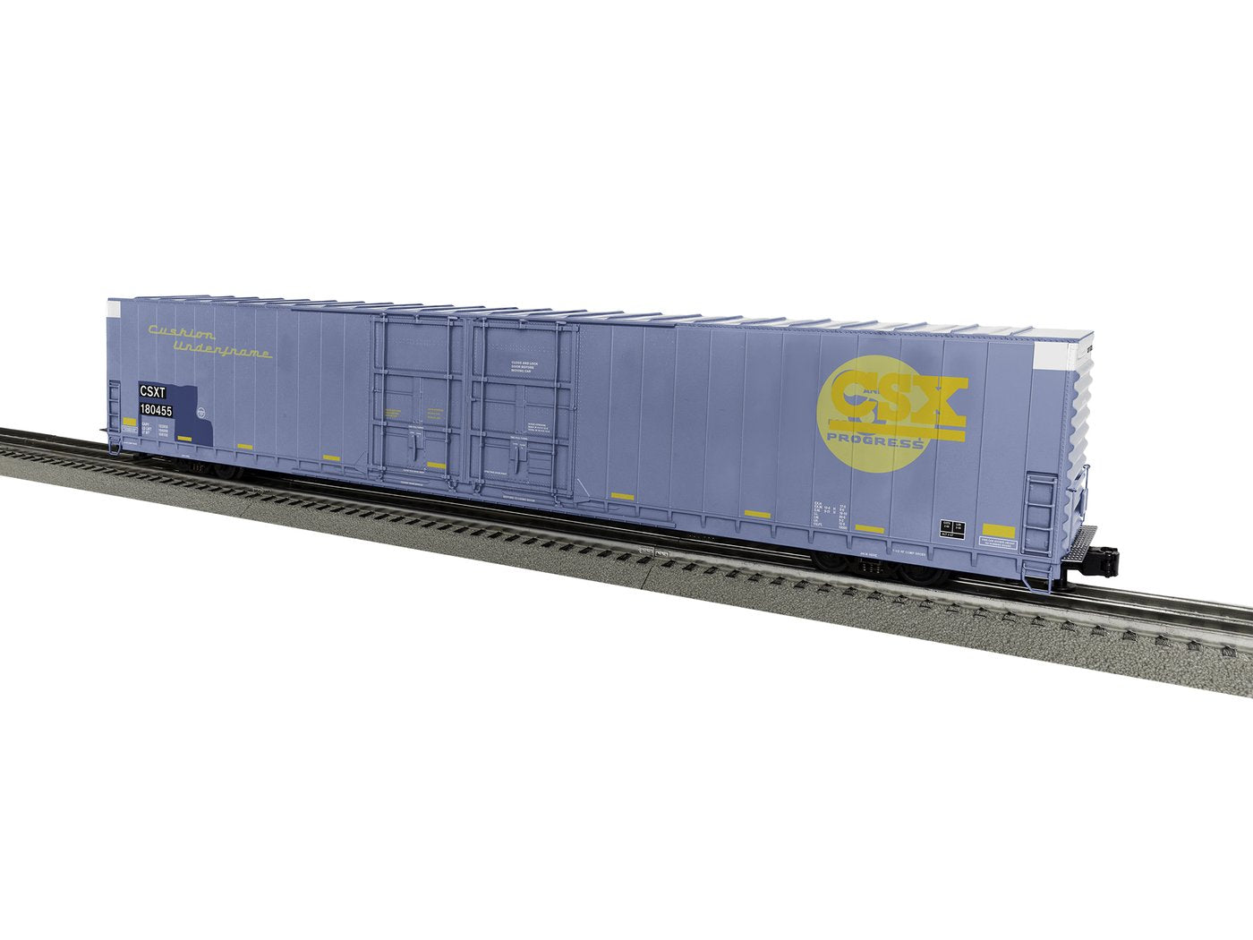 Lionel 1926014 O CSX 86' 4-Door Hi-Cube Boxcar #180455/C&O Bleedthrough