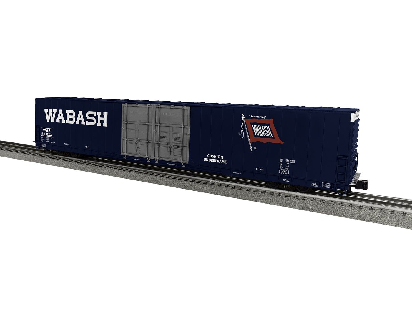 Lionel 1926061 O Wabash 86' 4-Door Hi-Cube Boxcar #55023