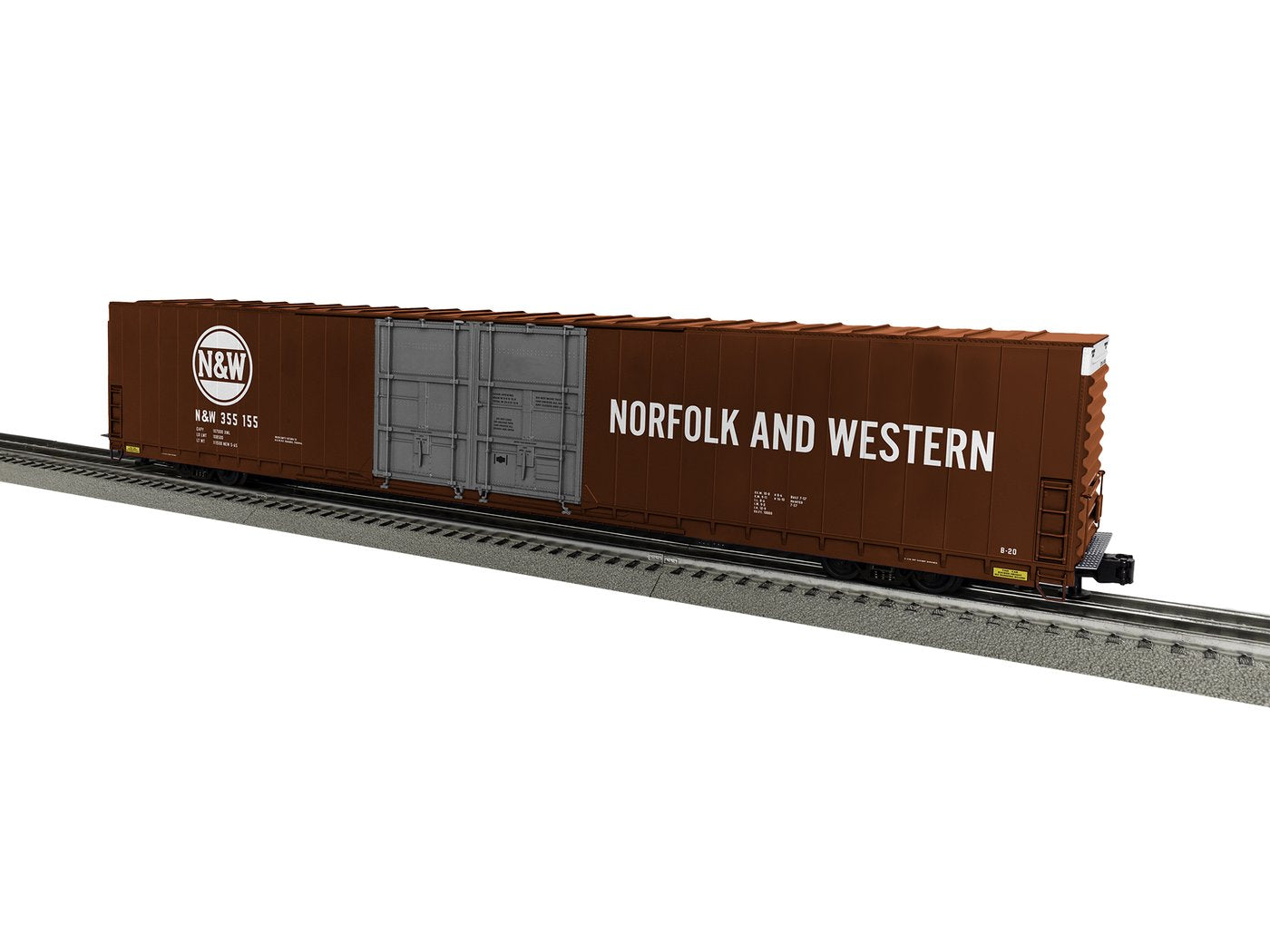 Lionel 1926031 O Norfolk & Western 86' 4-Door Hi-Cube Boxcar #355155