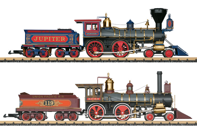 LGB 29000 G Golden Spike Transcontinental UP & CP Steam Locos (Set of 2)