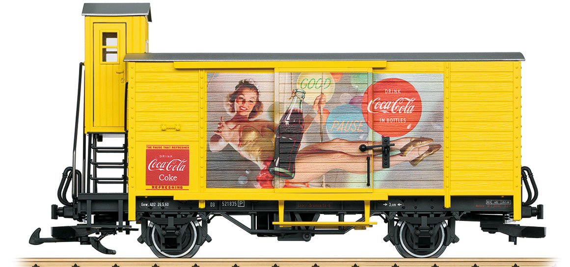 LGB 43359 G Coca-Cola® Two-Axle Era III Refrigerator Car (Metal Wheels)
