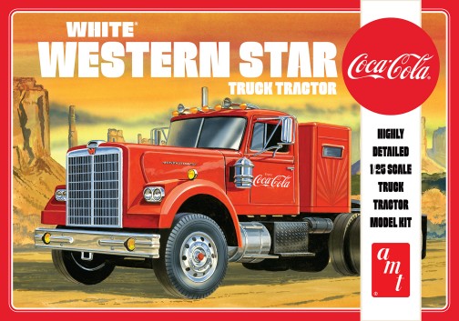 AMT 1160 1:25 Coca-Cola White Western Star Semi Tractor Plastic Model Kit